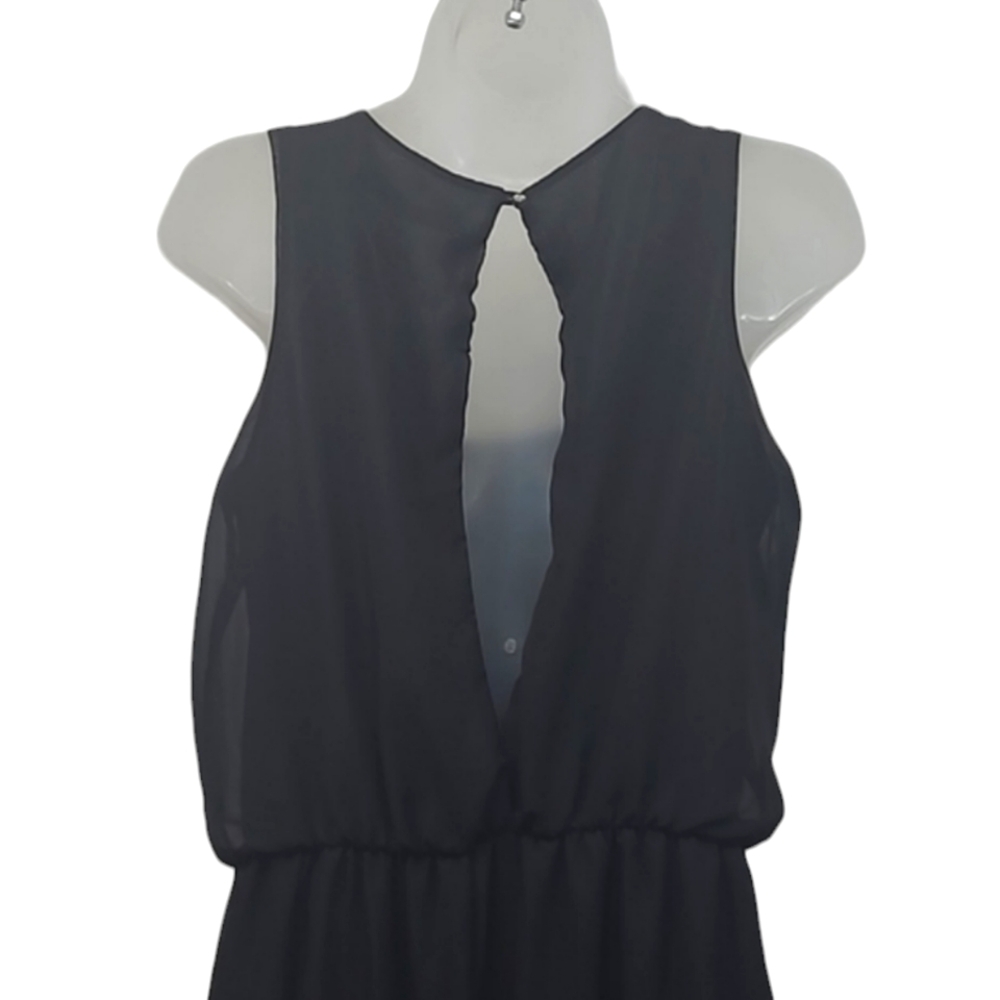 Malloy Maxi Dress Evening Sheer Flowy Skirt Solid Mini Lining Keyhole Back NWT - Picture 6 of 17